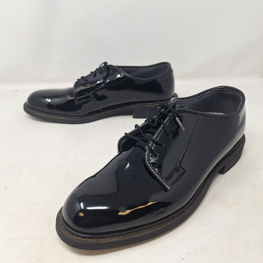 Altama Black Patent Glossy Leather Oxford Military Police Dress Shoes Size 9